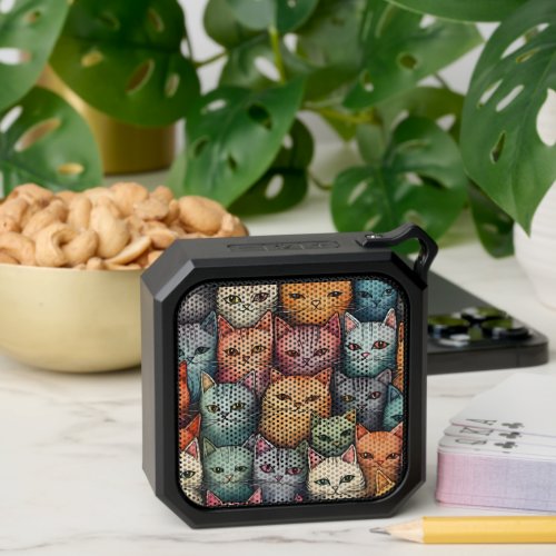 Colorful Cats Whimsical Doodle  Bluetooth Speaker