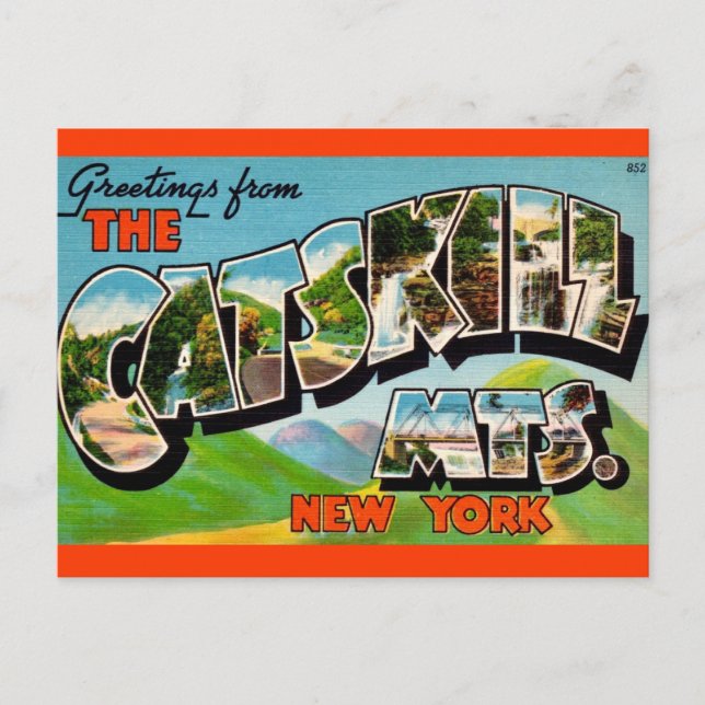 Colorful Catskill Mountains Greetings Postcard (Front)