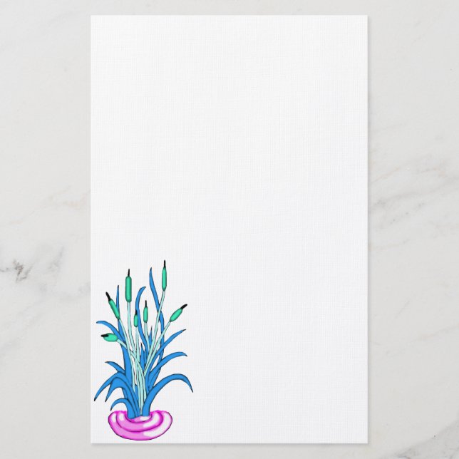 Colorful Cattails 2 Stationery (Front)
