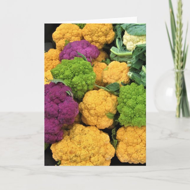 Colorful Cauliflower, Autumn Decor Card (Front)