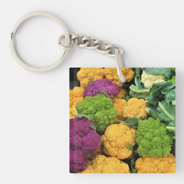 Colorful Cauliflower, Autumn Decor Keychain (Front)