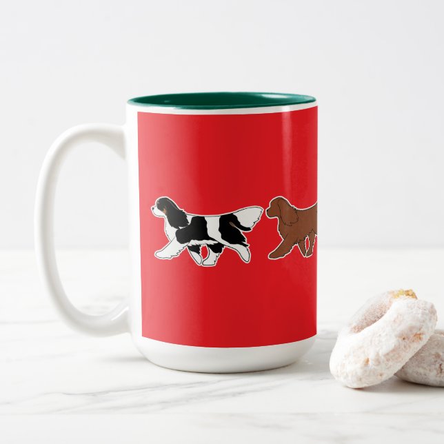 Colorful Cavalier Parade Two-Tone Coffee Mug (With Donut)