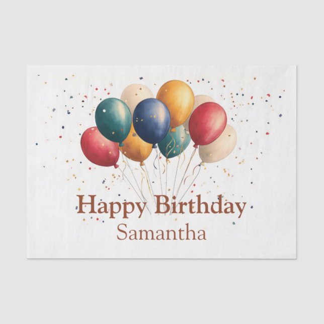 Colorful Celebration Balloons with Confetti Tissue Paper (Front)