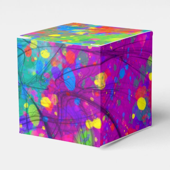 Colorful Celebration Favor Boxes (Front Side)