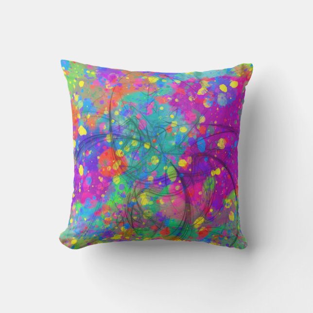 Colorful Celebration Throw Pillow (Front)