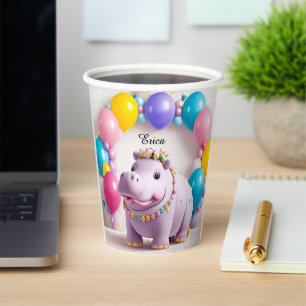 Colorful Celebration with Adorable Hippo Paper Cups