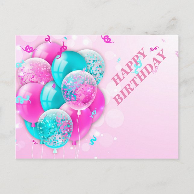 Colorful Celebrations Balloons Postcard (Front)