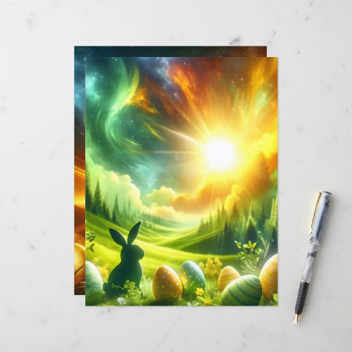 Colorful Celestial Easter Scrapbook Paper