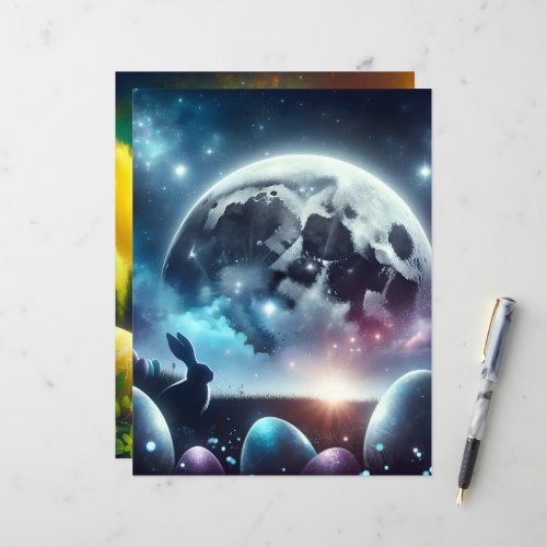Colorful Celestial Easter Scrapbook Paper