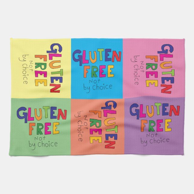 colorful celiac Gluten Free coeliac Kitchen Towel (Horizontal)