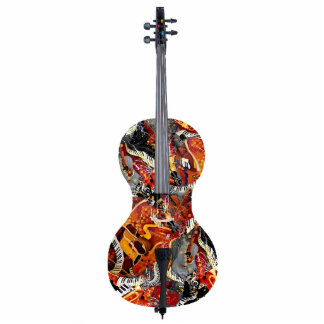Colorful Cello Musical Instrument Jazz Sculpture