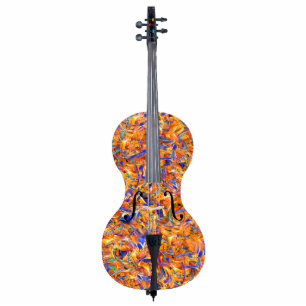Colorful Cello Musical Instrument Mini Sculpture