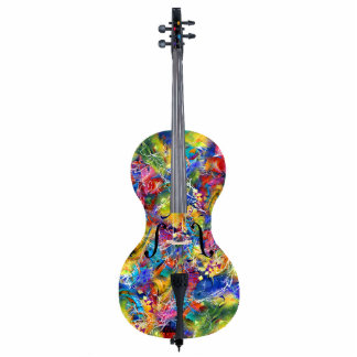 Colorful Cello Musical Instrument Sculpture