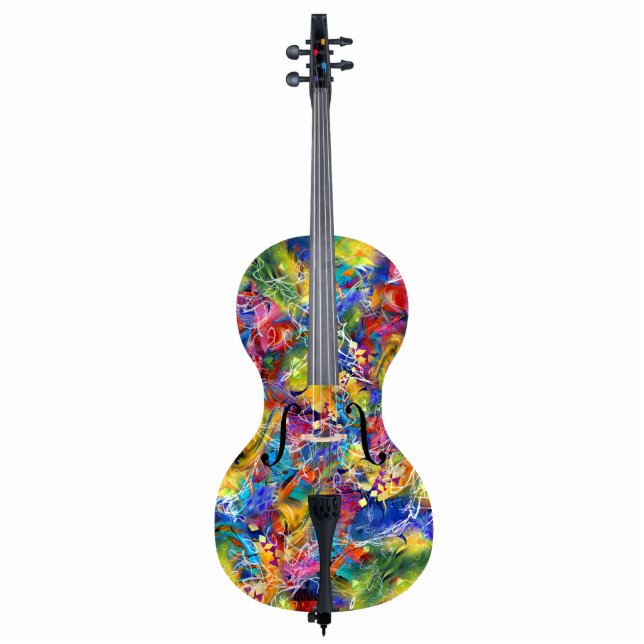 Colorful Cello Musical Instrument Sculpture (Front)