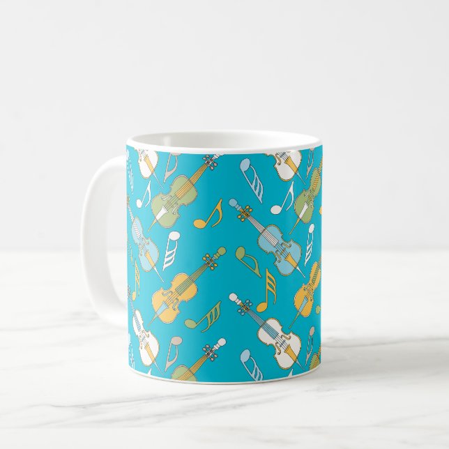 Colorful Cello Notes Mug (Front Left)