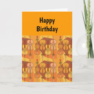 Colorful Cello Pattern Birthday Card
