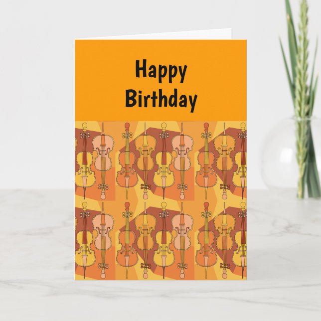  Colorful Cello Pattern Birthday Card (Front)