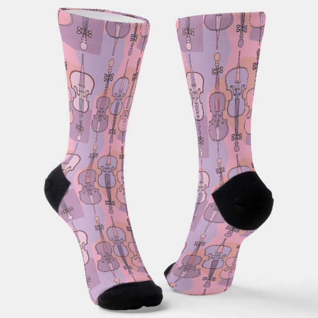 Colorful Cello Pattern Socks (Angled)
