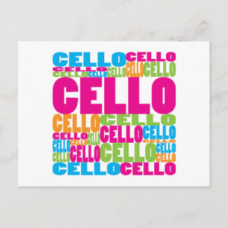 Colorful Cello Postcard