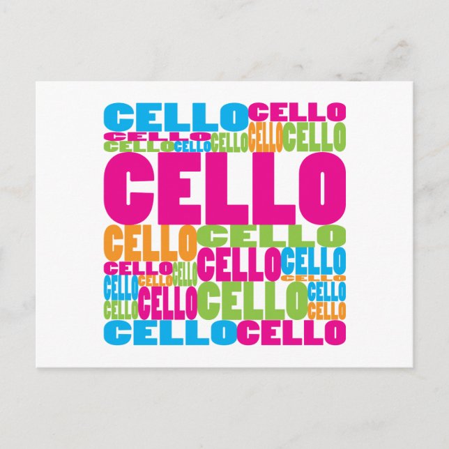 Colorful Cello Postcard (Front)