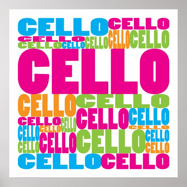 Colorful Cello Poster (Front)