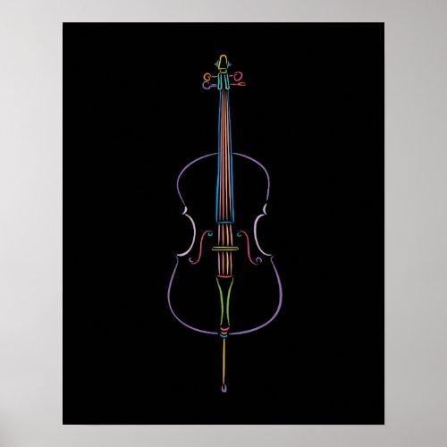 Colorful Cello Poster