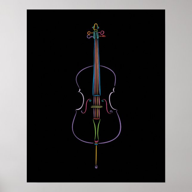 Colorful Cello Poster (Front)