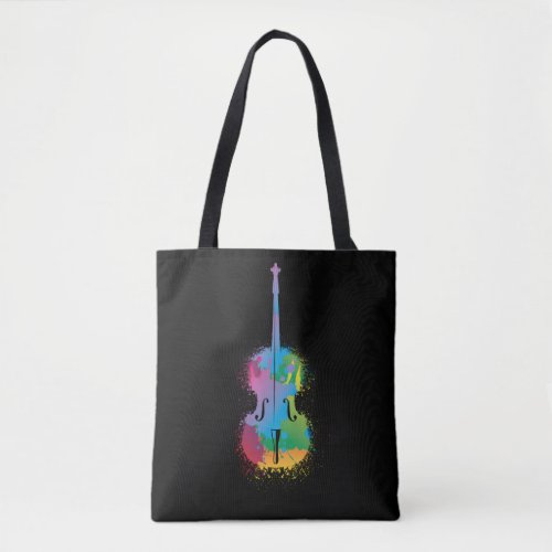 Colorful Cello Retro Music Lover Cellist Tote Bag