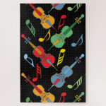 Colorful Cellos and Music Notes  Pattern
