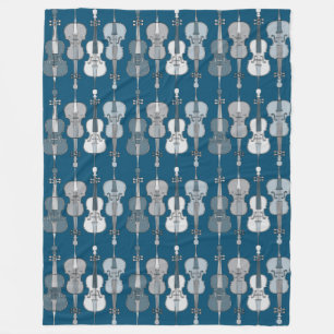 Colorful Cellos Pattern  Fleece Blanket
