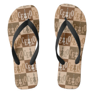 Colorful Cellos Pattern Flip Flops