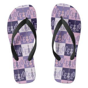 Colorful Cellos Pattern Flip Flops