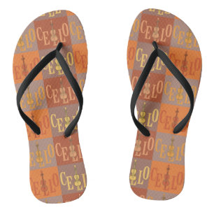 Colorful Cellos Pattern Flip Flops