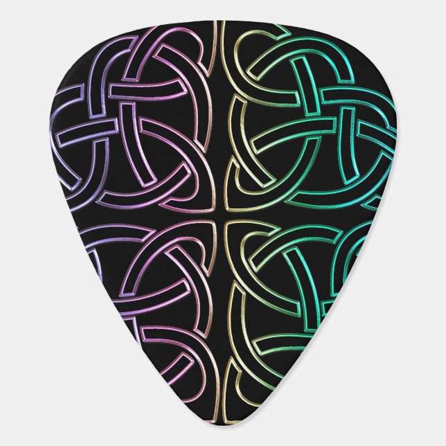 Colorful Celtic Knot Guitar Pick (Back)