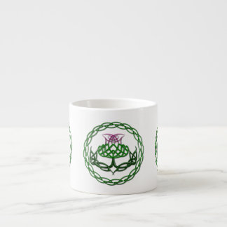 Colorful Celtic Knot Thistle Espresso Cup