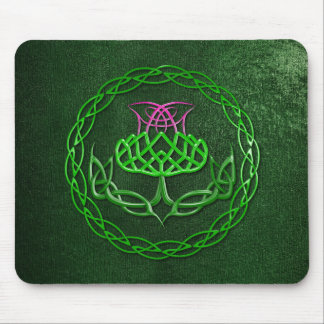 Colorful Celtic Knot Thistle Mouse Pad