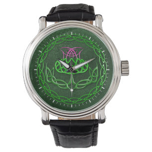 Colorful Celtic Knot Thistle Watch