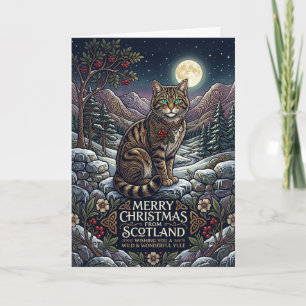 Colorful Celtic Stag Scottish Christmas Card