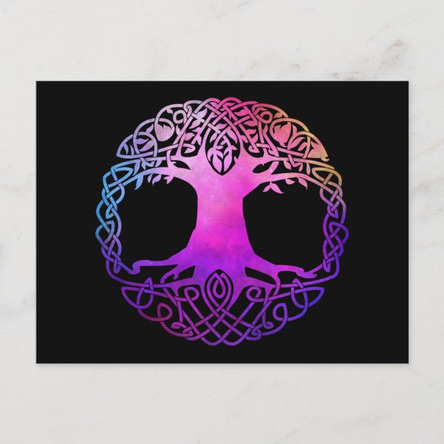 Colorful Celtic Tree of Life Postcard (Front)