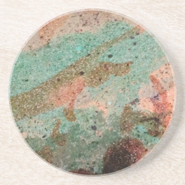 Colorful Cement Bar Top Drink Coaster (Front)