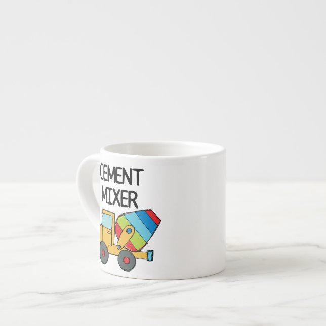 Colorful Cement Mixer Espresso Cup (Front Left)