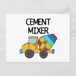Colorful Cement Mixer Postcard