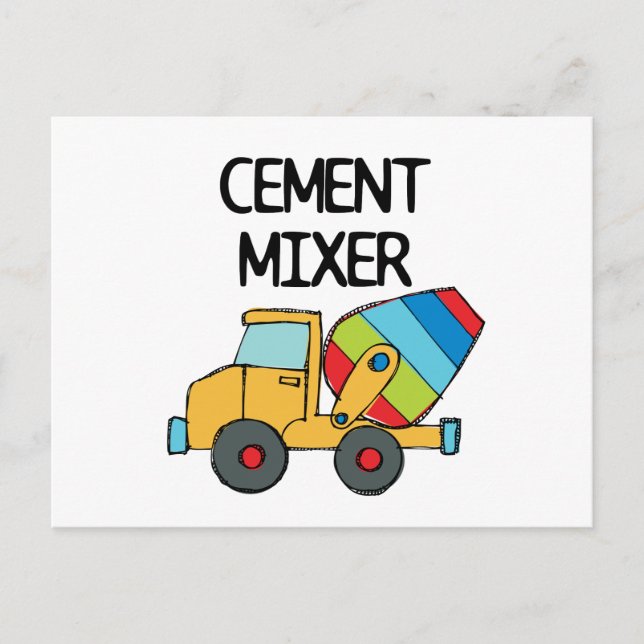 Colorful Cement Mixer Postcard (Front)