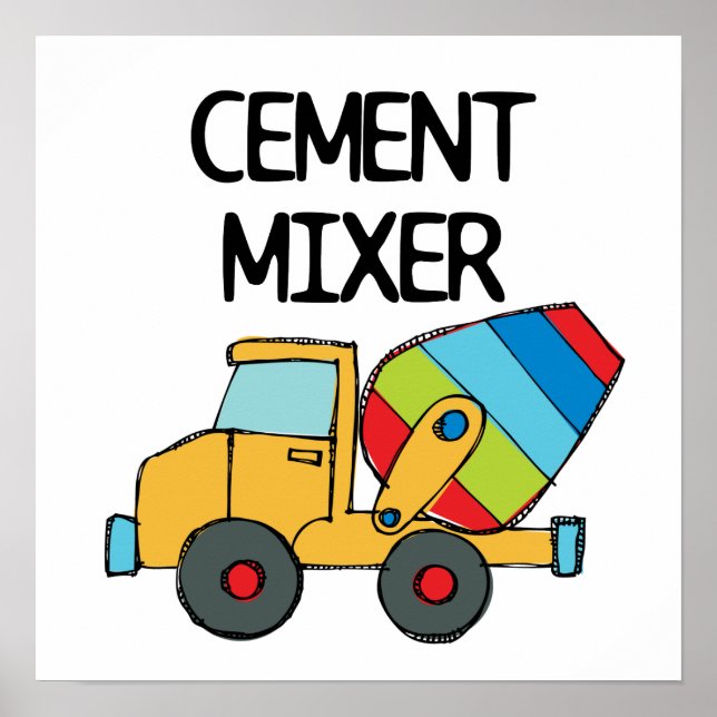 Colorful Cement Mixer Poster (Front)