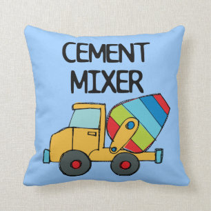 Colorful Cement Mixer Throw Pillow