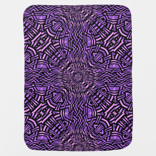 colorful ceramic pattern purple geometric design swaddle blanket (Front)