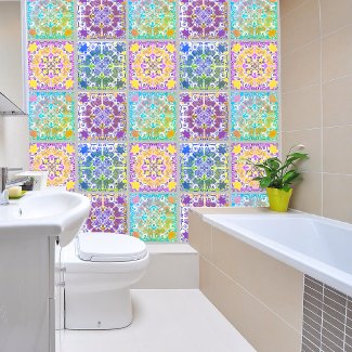 Colorful ceramic tile imitation geometric pattern