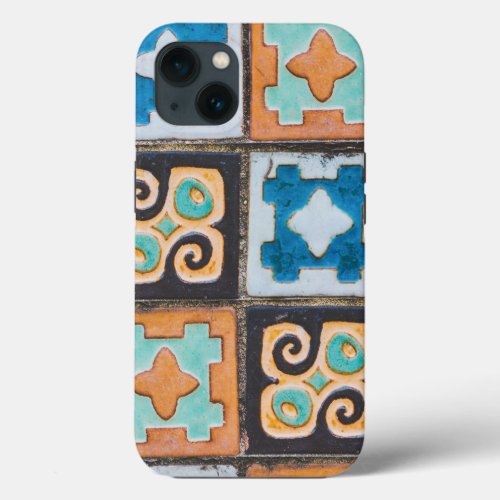 Colorful Ceramic Tiles Pattern Design iPhone 13 Case