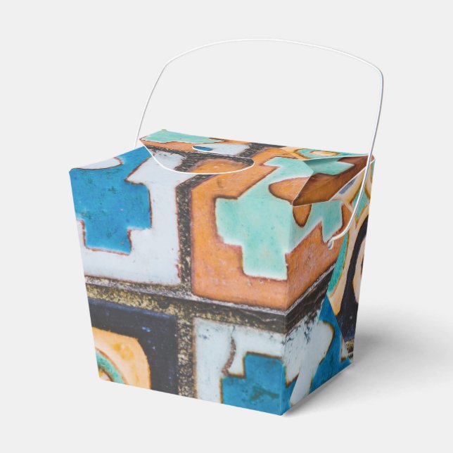 Colorful Ceramic Tiles Pattern Design Favor Boxes (Front Side)