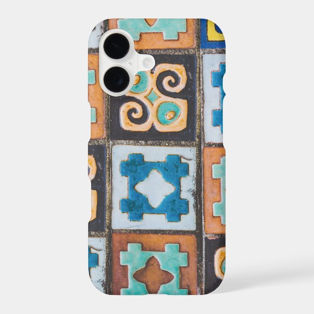 Colorful Ceramic Tiles Pattern Design iPhone Case (Back)